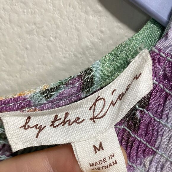 Anthropologie By the River Green Floral Smocked Flutter Sleeve Maxi Dress Size M - Picture 2 of 12